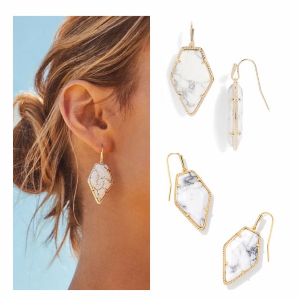 Kendra Scott Gold and White Earrings
